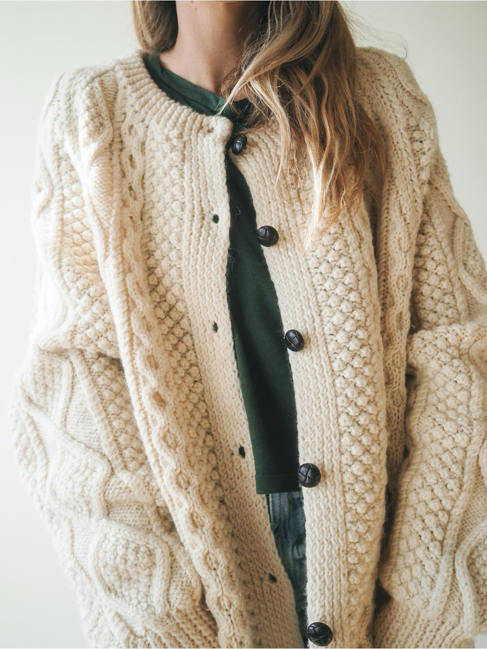CRANA HANDKNITS IRELAND NWT 100% WOOL HEAVY CARDIGAN ✨